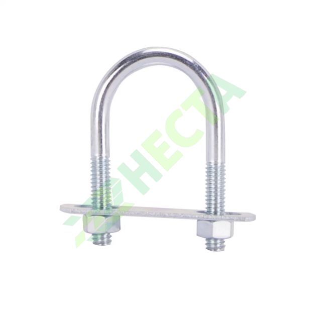 brida otel rotund 60 mm tip u pentru fixarea panourilor de gard pe stalpi rotunzi vopsit zincat