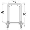Bridă 60x40 mm cu plăcuță și piulițe pentru gard