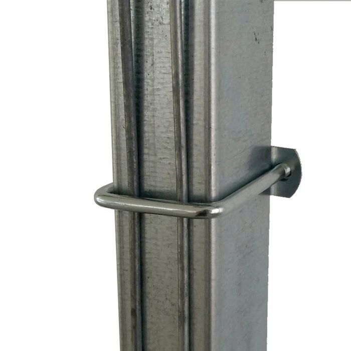 Bridă zincată 60x40 mm pentru stâlp rectangular sau 40x40 pentru gard bordurat